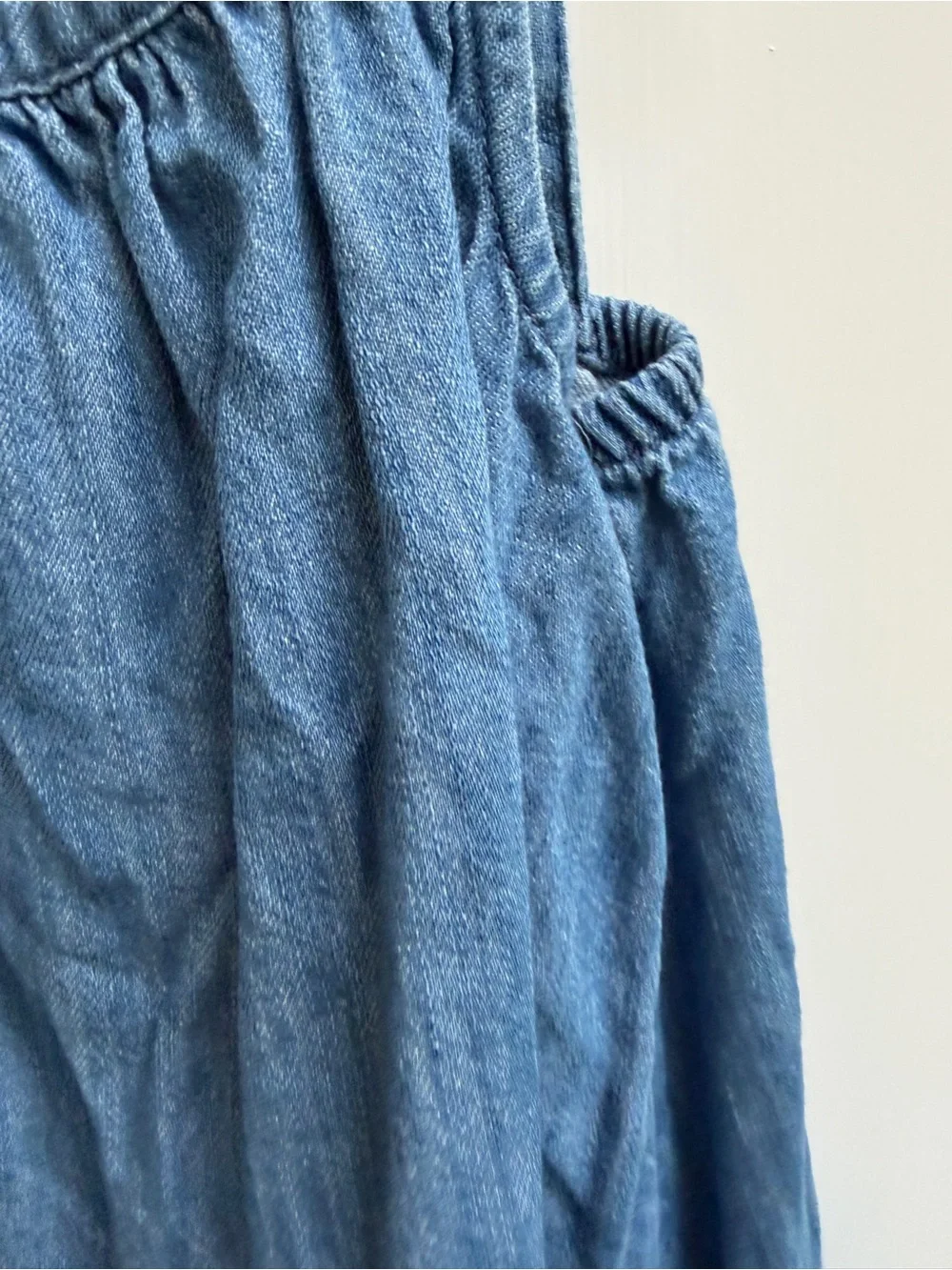Old Navy 4T Girls Denim Blue Ruffle Hem Sleeveless Sundress Dress